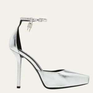 Givenchy Womens G lock Metallic Ankle Strap Heels Pump Sandals Shoes sz 9
